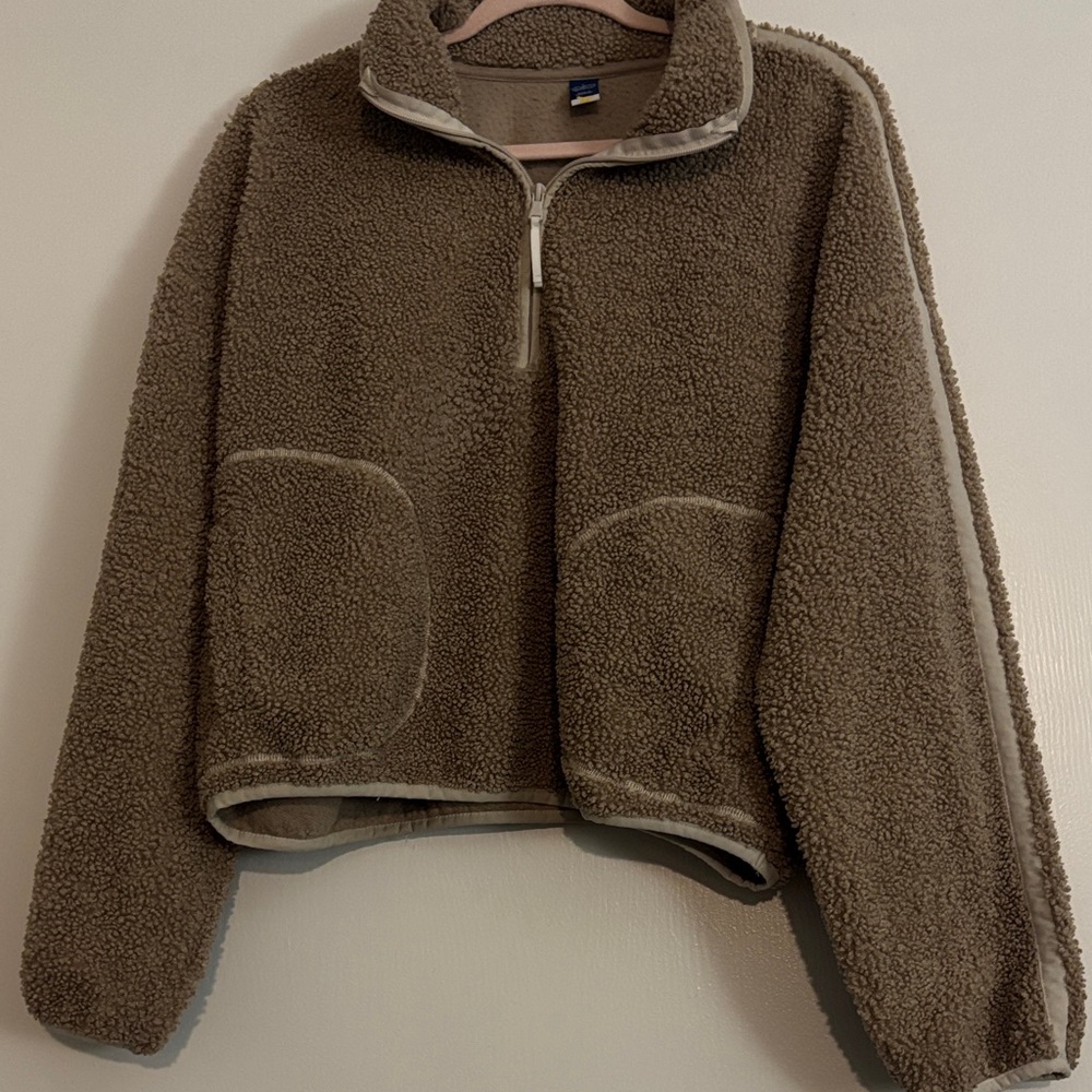 Old Navy Tan Sherpa Zip-Up
